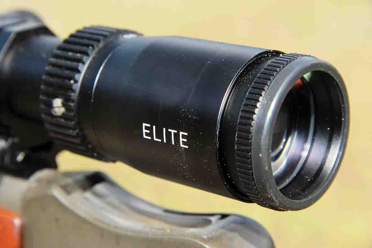 Bushnell’s Elite 4500 4x Multi-X riflescope includes a large ocular box, providing 4.3 inches of eye relief, faster target acquisition and an imperfect cheek weld still allowing edge-to-edge clarity.